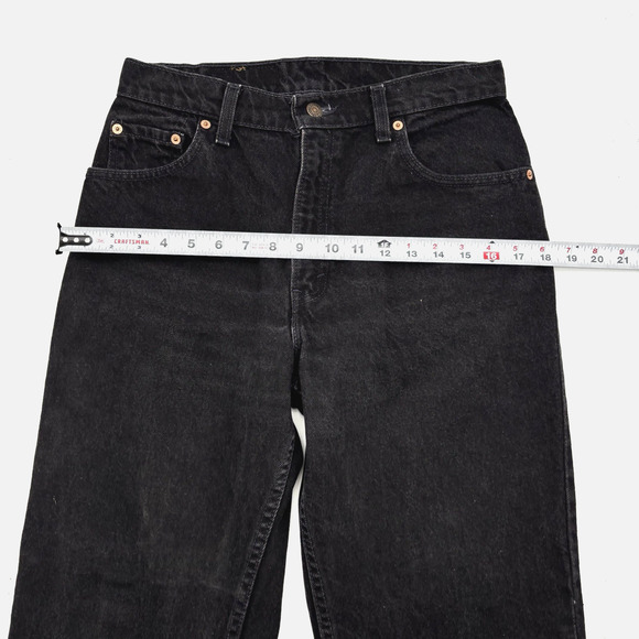 1993 Levi's 550 Black Denim High Rise Relaxed Tapered Jeans 11 29x31" USA Made - Picture 9 of 16